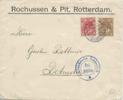 NEDERLAND - 1916 - ENVELOPPE De ROTTERDAM Avec CENSURE ALLEMANDE De EMMERICH Pour DETMOLD - Cartas & Documentos