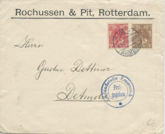 NEDERLAND - 1916 - ENVELOPPE De ROTTERDAM Avec CENSURE ALLEMANDE De EMMERICH Pour DETMOLD - Storia Postale