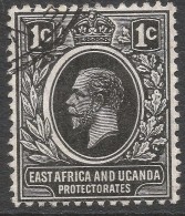 East Africa & Uganda Protectorates. 1912-21 KGV. 1c Used. Mult Crown CA W/M. SG 44 - Protectorats D'Afrique Orientale Et D'Ouganda