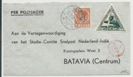 NEDERLAND - 1933 - ENVELOPPE  De ARNHEM Pour BATAVIA Avec OBLITERATION POSTE AERIENNE ROUGE "AMSTERDAM - BATAVIA" - Postal History