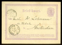 HANDBESCHREVEN BRIEFKAART Uit 1871 Gelopen Van UTRECHT Naar  AMSTERDAM    (10.442c) - Covers & Documents