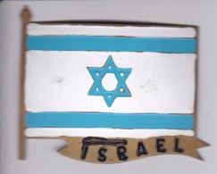 BANDERA DE ISRAEL - CHAPA METALICA ESMALTADA DE COCHE - AÑ0 1950/60 - DIAMETRO 7,5 CMS - Macchina