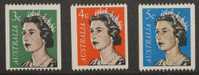 Australia 1966 QEII ´Coil´ Stamps (3) MNH - Nuovi