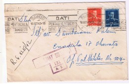 Romania Recomandata / Cenzurat Bucuresti / Francat. Mecanica 1942/ Escadrila 17 Observatie / Of Post Mil 104 - Lettres 2ème Guerre Mondiale