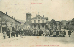 Delcampe - 88 - BUSSANG - VOSGES - LA PLACE - HOTEL DE VILLE ET EGLISE - CPA ANIMEE - VOIR SCANS - Bussang