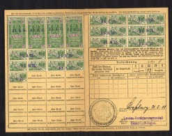 04817  -   France  -  Alsace-Lorraine  :   Yv   14 (x4)   (o) Sur Quittungskarte - Briefe U. Dokumente