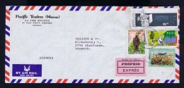 Sp3932 Macao Macau Portugal Expres Cover 1977 Mailed Denmark - Covers & Documents