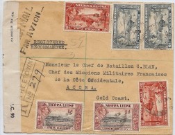 LBL37ETR - SIERRA LEONE LETTRE   RECOMMANDEE DU ??/4/1943 POUR ACCRA CENSURE - Sierra Leone (...-1960)