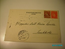 FINLAND  1937 POSTCARD  HELSINKI  TO SAUKKOLA , 0 - Lettres & Documents