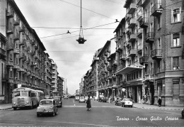 05209 "TORINO - C.SO GIULIO CESARE - DISTRIBUTORE SHELL" SACAT. ANIMATA, AUTOBUS. CART. POST. ORIG. NON SPEDITA. - Tarjetas Panorámicas