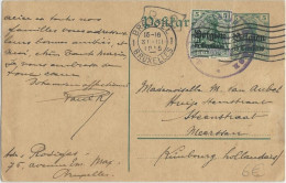 BELGIQUE - 1915 - CARTE ENTIER POSTAL Avec CENSURE De BRUXELLES Pour MEERSEN (HOLLANDE) - OC1/25 Gouvernement Général