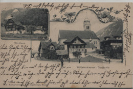 Wolfenschiessen - Dorfpartie - Höchhaus - 2 Bild AK Im Jugendstil - Wolfenschiessen