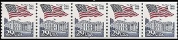 1992 USA Flag Over The White House PNC5 Plate Number Coil Strip PI #7 Sc#2609 Post - Rollini (Numero Di Lastre)