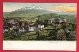 Suisse. Lucerne. Les Remparts De La Musegg. L'église St. François-Xavier Et Le Mont Pilate. Ca 1900 - Luzern