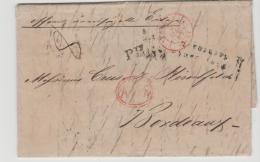 RL180 // - RUSSLAND -  Petersburg Nach  Bordeaux, Frankreich 1840, Franco - ...-1857 Préphilatélie