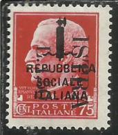 OCCUPAZIONE JUGOSLAVIA YUGOSLAVIA ISTRIA 1945 SURCHARGE ITALY SOPRASTAMPATO ITALIA LIRE 1,50 SU 0.75 CENT. MNH VARIETA' - Occ. Yougoslave: Istria