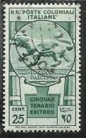 EMISSIONI GENERALI 1932 CINQUANTENARIO ERITREO CENT. 25 C. USATO USED OBLITERE´ - General Issues