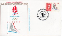 France. Enveloppe FDC. Jeux Olympiques  D'hiver. Slalom. Les Menuires. 19/1/1991 - 1991-2000