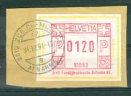 Schweiz TGST Zürich-Mülligen 1991 120 R. Automatenmarke Orell Füssli Grafische Betriebe AG - Timbres D'automates