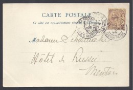 MONACO - N° 14  Sur Carte - Lettres & Documents