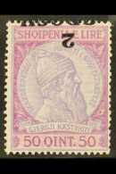 1914 Skanderbeg 2gr On 50q, Surch Inverted, SG 44a, VF NHM. For More Images, Please Visit... - Albanien