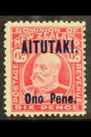 1911-16 6d Carmine Opt, SG 11, Fine Mint, Fresh For More Images, Please Visit... - Aitutaki