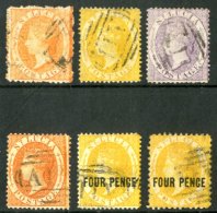 1864-84 1st Designs Fine Used SG 14,16,17a,18a,27,30 (6 Stamps) For More Images, Please Visit... - St.Lucia (...-1978)