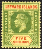 1923 5s Green And Red On Pale Yellow, SG 78, Fine Mint. For More Images, Please Visit... - Leeward  Islands