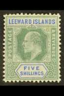 1902 KEVII 5s Green And Blue, SG 28, VFM. For More Images, Please Visit... - Leeward  Islands