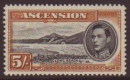 1938-53 5s Black & Yellow-brown - Perf 13, SG 46a, Nhm For More Images, Please Visit... - Ascension