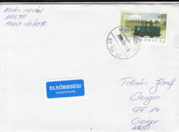 TRAIN, LOCOMOTIVE, STAMPS ON COVER, 2009, HUNGARY - Briefe U. Dokumente
