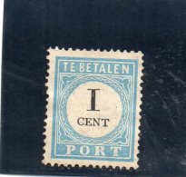 PAYS BAS 1881 * TYPE I° - Taxe