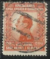 JUGOSLAVIA YUGOSLAVIA 1924 KRALJEVINA SRBA HRVATA I SLOVENACA KING ALEXANDER PRINCIPE ALESSANDRO 20d 20 D MNH - Unused Stamps