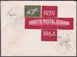 1966-CE-52 CUBA 1966 SPECIAL CANCEL. DIA DEL COHETE POSTAL. POSTAL ROCKET SPACE COSMOS. - Lettres & Documents