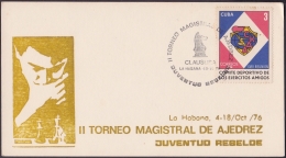 1976-CE-31 CUBA 1976 SPECIAL CANCEL. II TORNEO MAESTROS DE AJEDREZ.  JUVENTUD REBELDE CHESS. CLAUSURA. - Cartas & Documentos