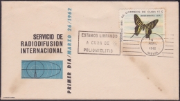 1962-CE-8 CUBA 1962 SPECIAL CANCEL. MEDICINA MEDICINE. LUCHA CONTRA LA POLIOMIELITIS POLIOMYELITIS. - Storia Postale