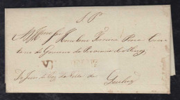 Brazil Brasil 1835 Offical Cover V.D. QUELUZ To OURO PRETO - Prefilatelia