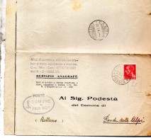 1945    LETTERA CON ANNULLO  FARA VICENTINO  VICENZA + CADOLA BELLUNO - Marcophilia