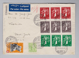 Schweiz KSZ Zusammendruck 1940-06-14 Lp-Brief Landistr. Zu# Z25-27a - Zusammendrucke