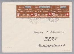 Schweiz KSZ Zusammendruck 1942-07-30 Brief Altstoff 3-Str. Zu#z37d - Zusammendrucke