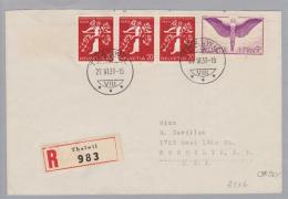 Schweiz KSZ Zusammendruck 1939-06-27 R-Brief >New York M.Zu#z27c + FP - Zusammendrucke