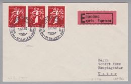 Schweiz KSZ Zusammendruck 1940-12-01 Exp.-Brief Landistreifen Zu#z27a - Zusammendrucke