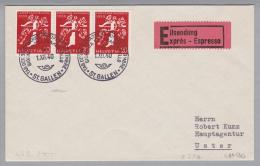 Schweiz KSZ Zusammendruck 1940-12-01 Exp.-Brief Landistreifen Zu#z27a - Se-Tenant