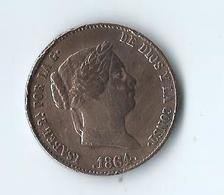 Isabelle II 25 Centimos 1864 Ségovie - Münzen Der Provinzen