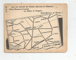 Fiche Cartonnée , Studia , école , C.S 33 , Extrait Du CHAIX , RENNES - LAVAL-LE MANS- ANGERS-SAINT BRIEUC- DINAN - Altri & Non Classificati