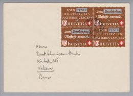 Schweiz KSZ Zusammendruck 1942-12-31 Zu#255 I Viererblock Auf Brief Letzter Tag - Se-Tenant