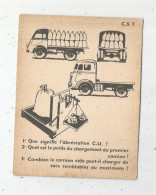 Fiche Cartonnée , Studia , école , C.S 7 , Camion - Other & Unclassified