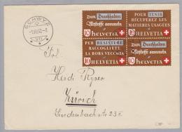 Schweiz KSZ Zusammendruck 1942-08-01 Brief M.Altstoff VB Zu# Z254 I - Zusammendrucke