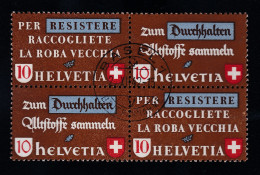 Schweiz KSZ Zusammendruck 1942 Zu#256I VB Gestempelt Altstoff - Zusammendrucke