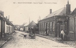 CPA - Bray Sur Somme - Rue Cappy ( Attelage De Chiens ) - Bray Sur Somme